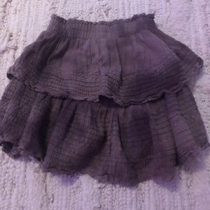 AERIE LSF DUPE BROWN RUFFLE MINI SKIRT